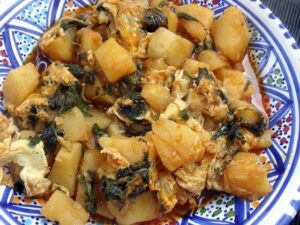 Batata Fliou, ragoût algérien de pommes de terre à la menthe pouliot