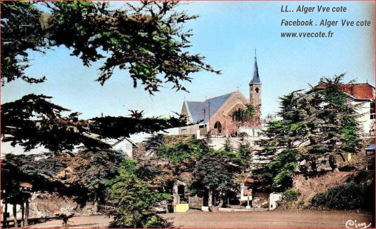 Chrea Church surrounded by cedar trees in the mountains of Blida